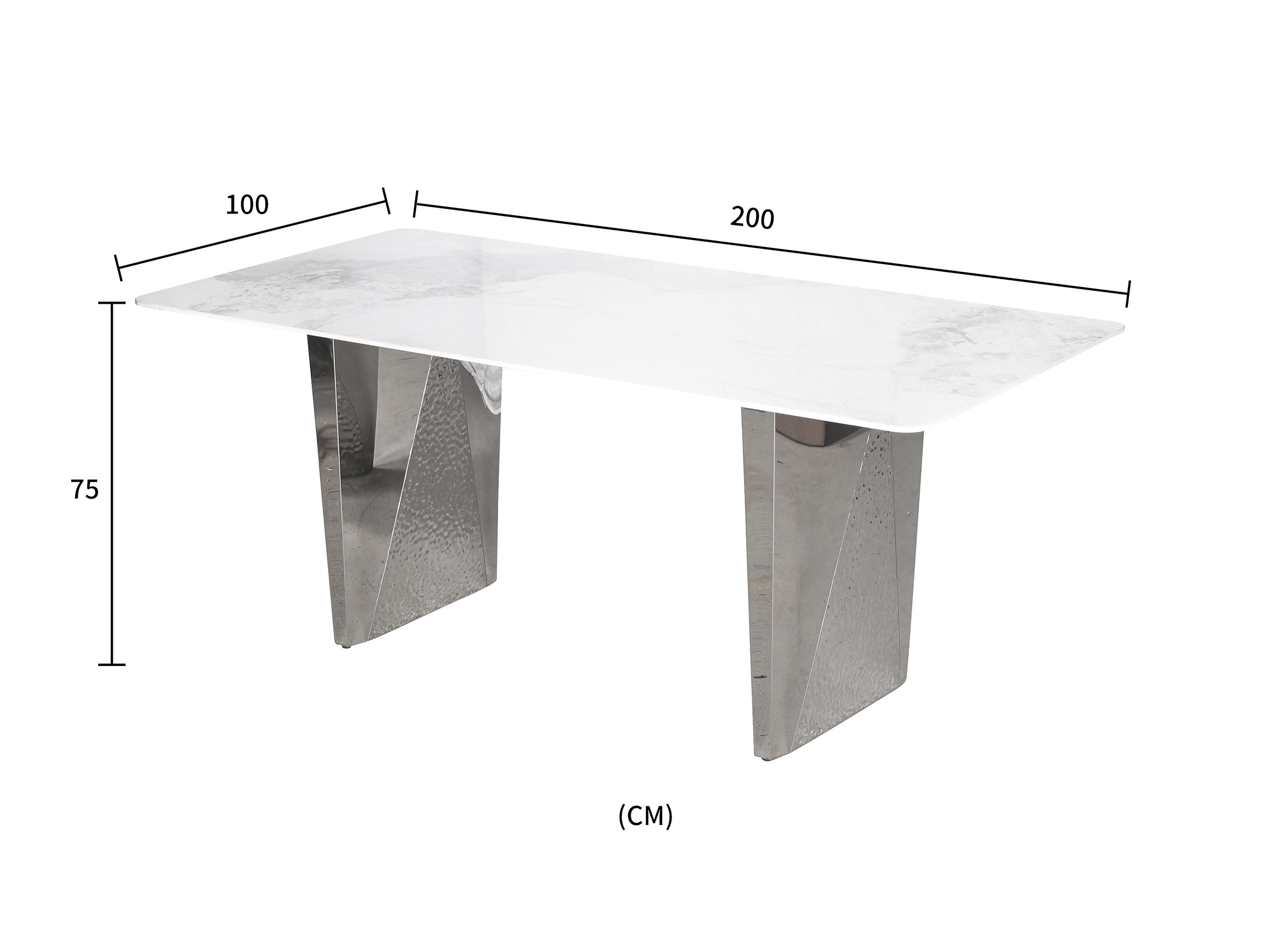 Livin Hill Esstisch 200cm Modig Silberne Beine, weiße Tischplatte M33