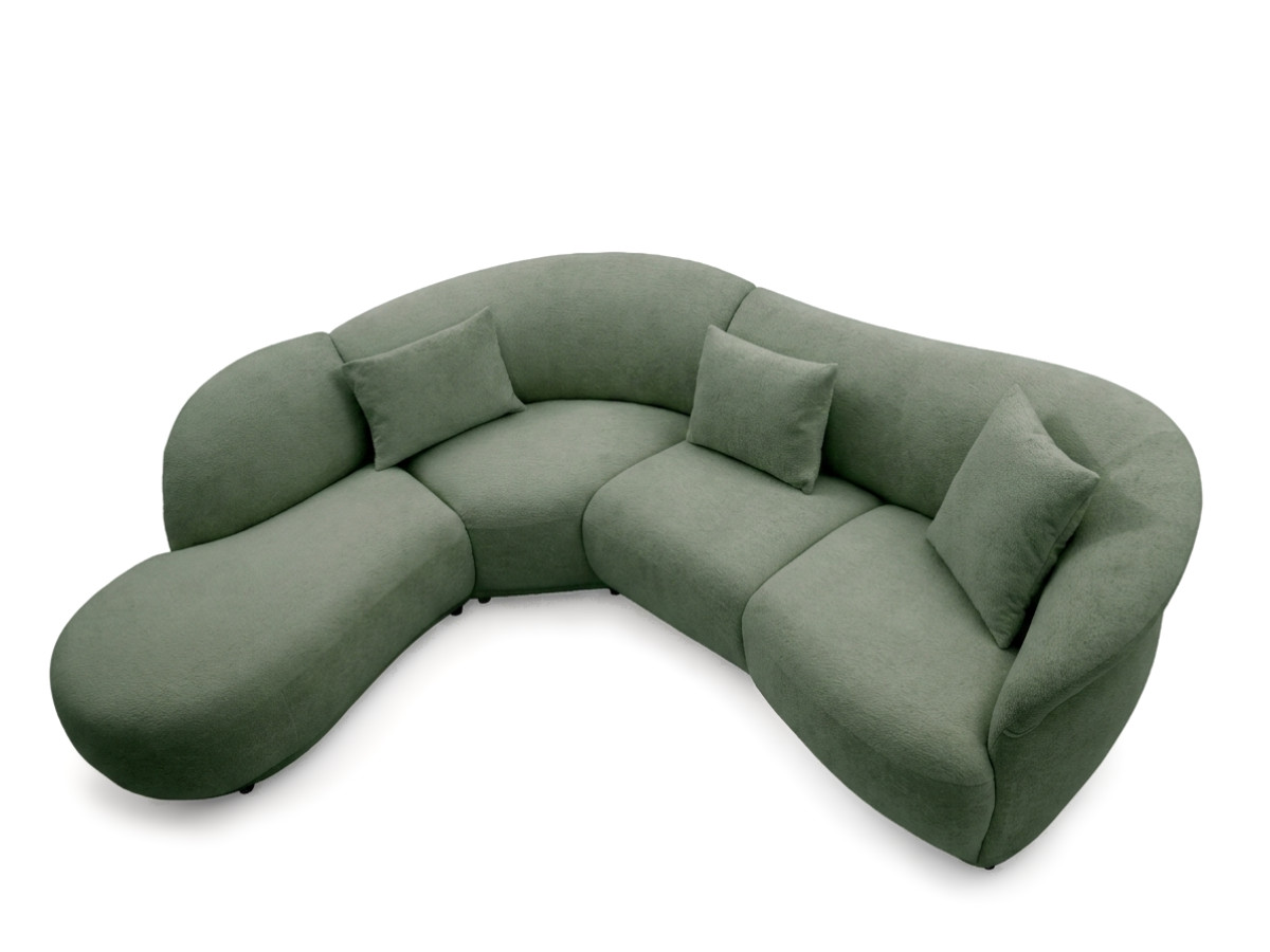 Bobochic Nora Ecksofa Chenille Grün Ecke links