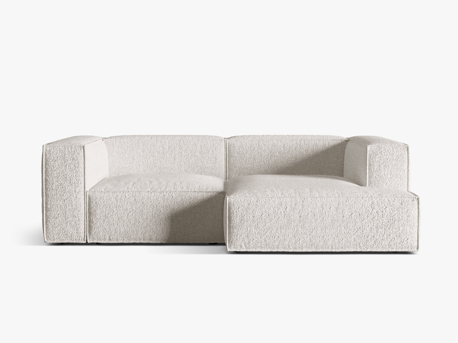 Micadoni Ecksofa Nuria 3-Sitzer Rechts Boucle Grau Beige Melange