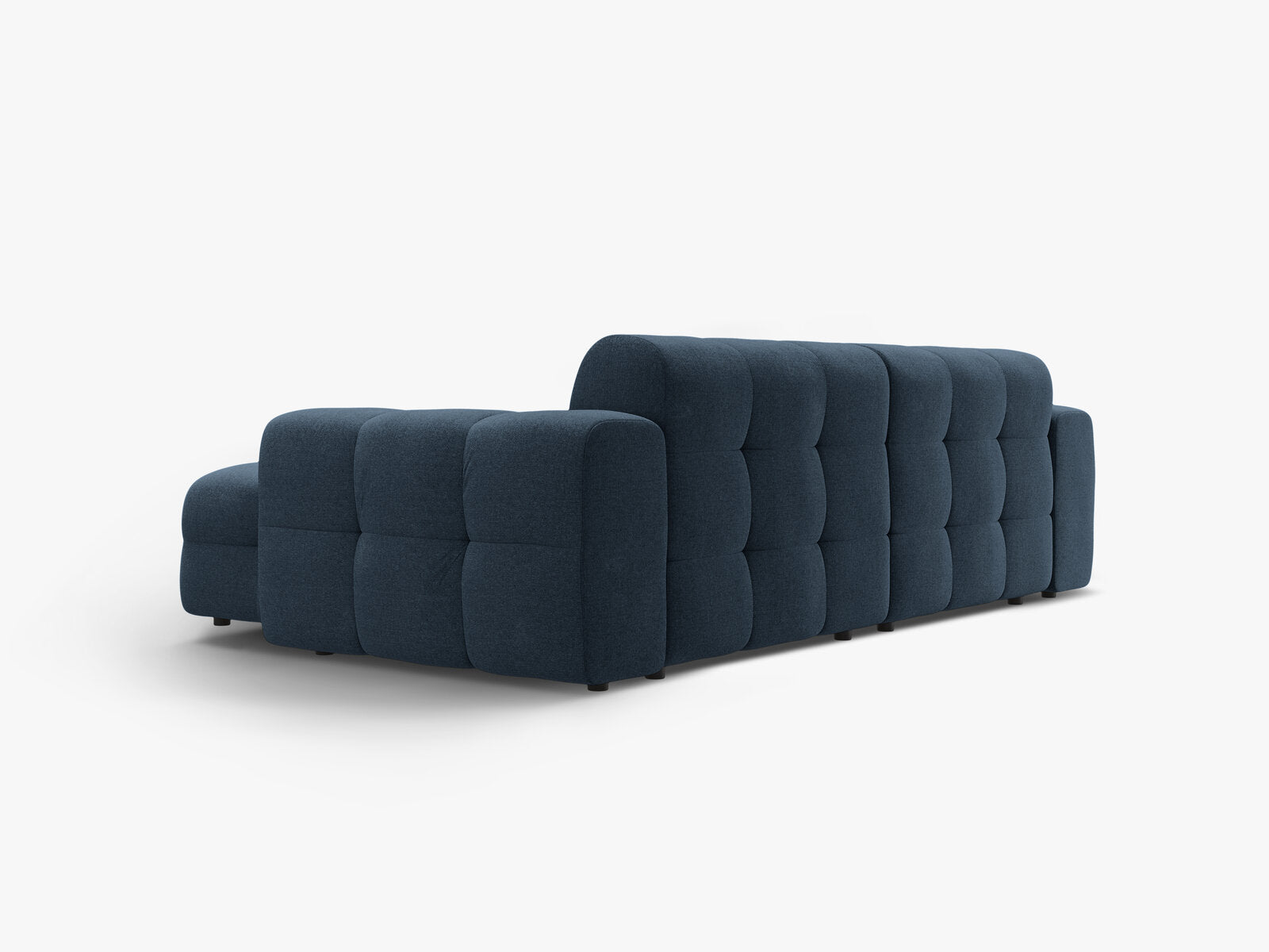 Micadoni Ecksofa Kendal 4-Sitzer Rechts Strukturierter Stoff Marineblau
