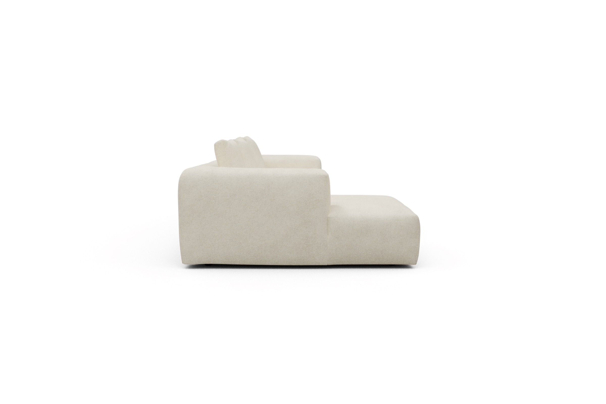 Ecksofa Fred Chaiselongue links mit 2,5-Sitzer Boucle-Off-White