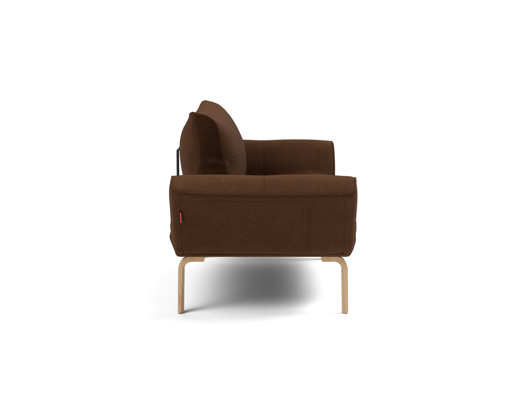 Tagesbett Zeal Strukturierter Stoff Taura 359-Cappuccino Beine Bow Eiche