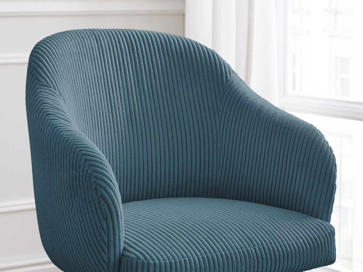 Bobochic Sophie Esszimmerstuhl 2er-Set mit Sternfuß Cordsamt Dunkelblau