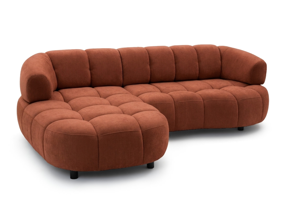 Bobochic Lovely Ecksofa mit Schlaffunktion Stoff Orange Ecke links