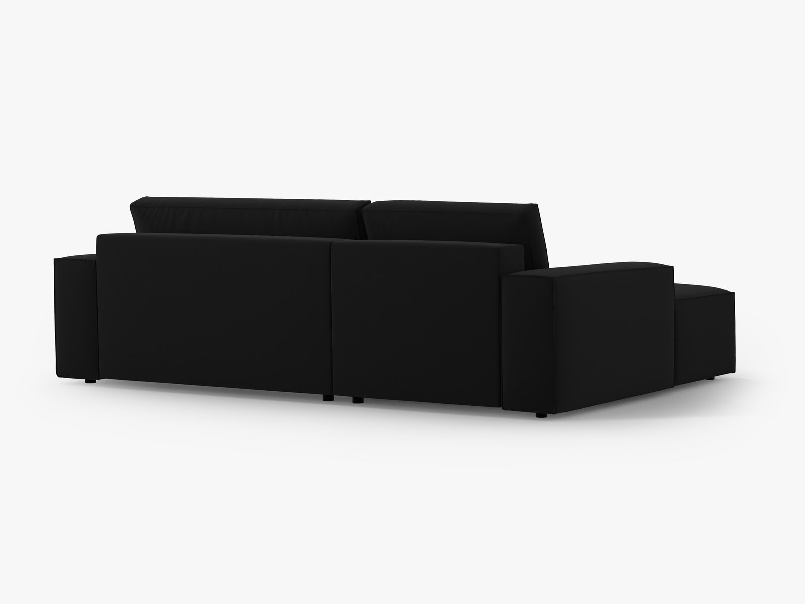 Micadoni Schlaf-Ecksofa Jodie 3-Sitzer Links Samt Schwarz