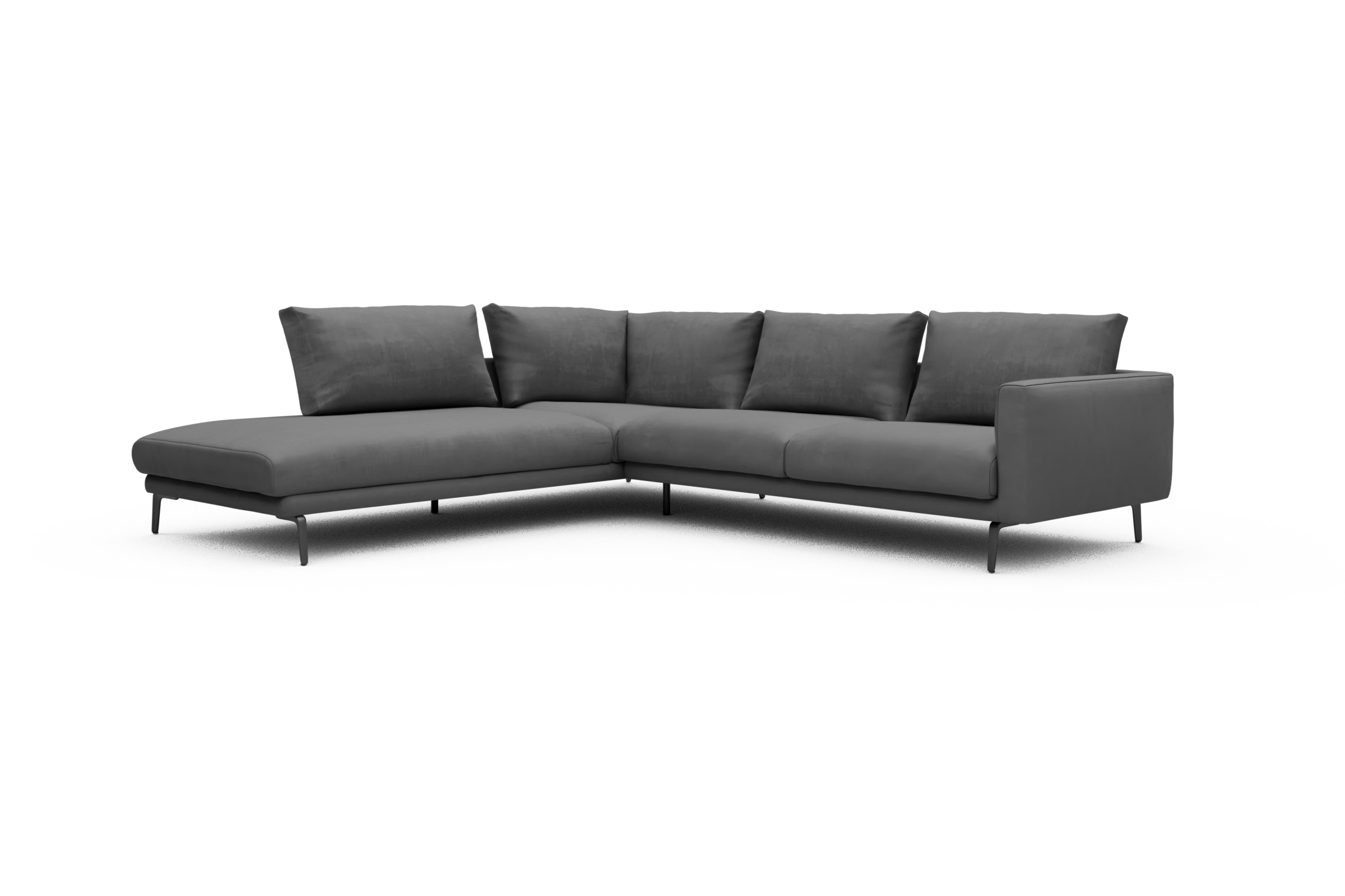Ecksofa Karl Relax-Ecke links mit 2,5-Sitzer Cordufine-Grey