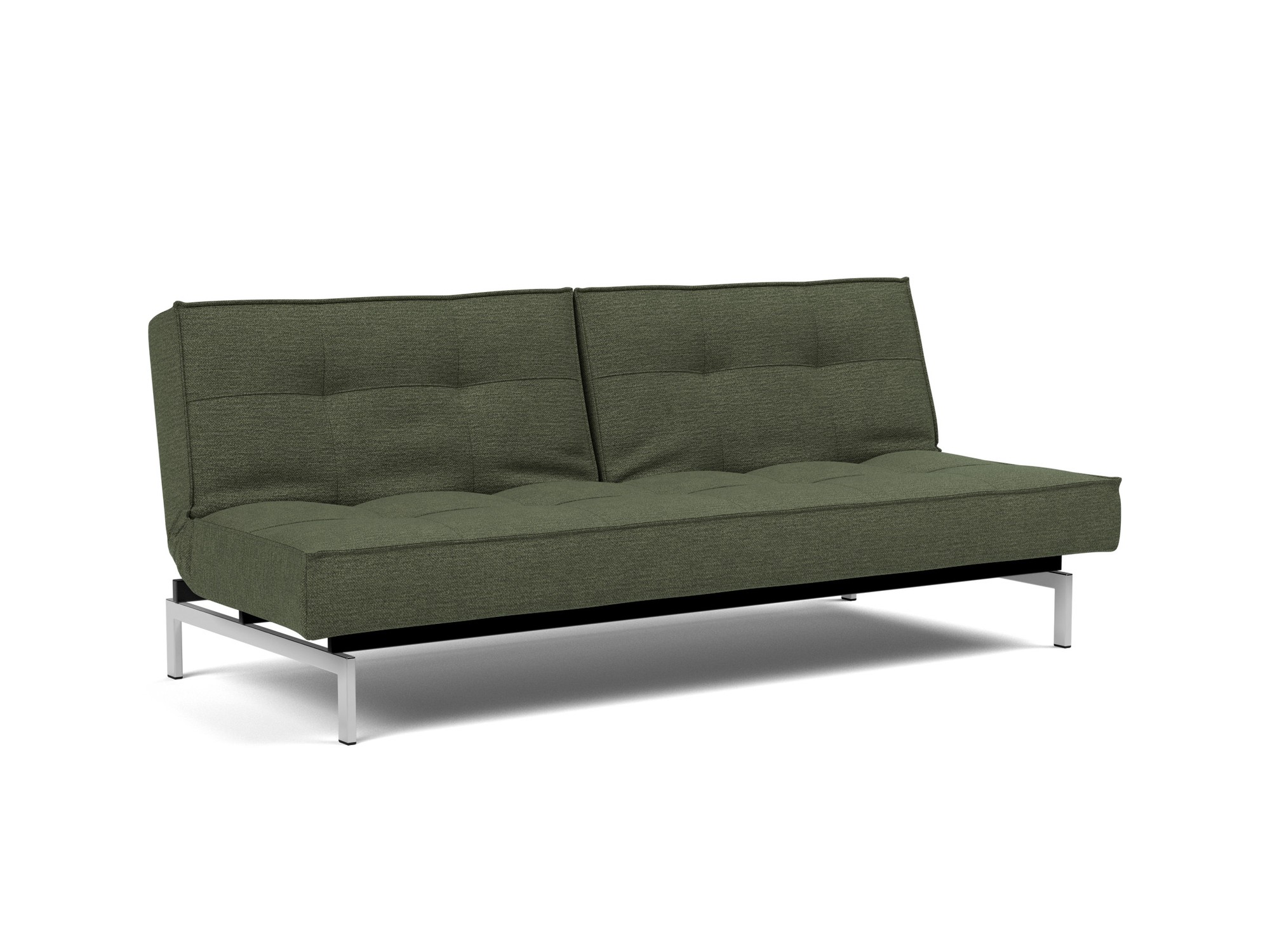 Schlafsofa Splitback Strukturierter Stoff Taura 353-Forest Beine Chrom