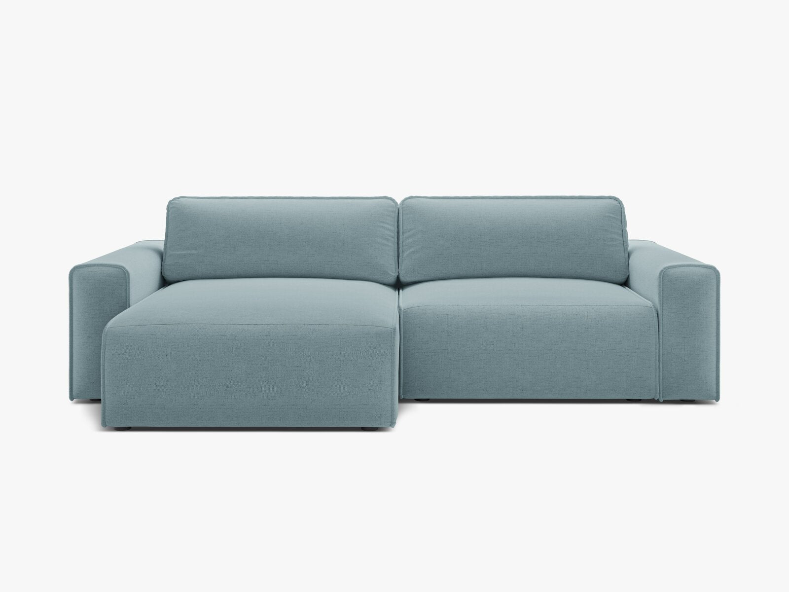 Micadoni Ecksofa Victor 3-Sitzer mit Schlaffunktion Links Strukturierter Stoff Hellblau