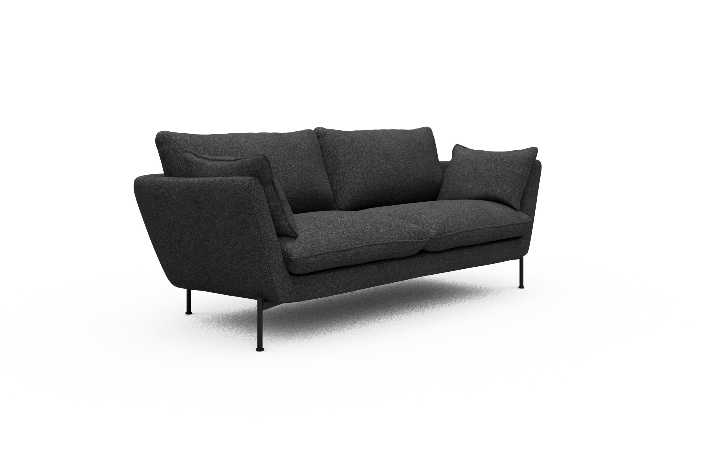 Sofa Anton 2-Sitzer Boucle-Charcoal