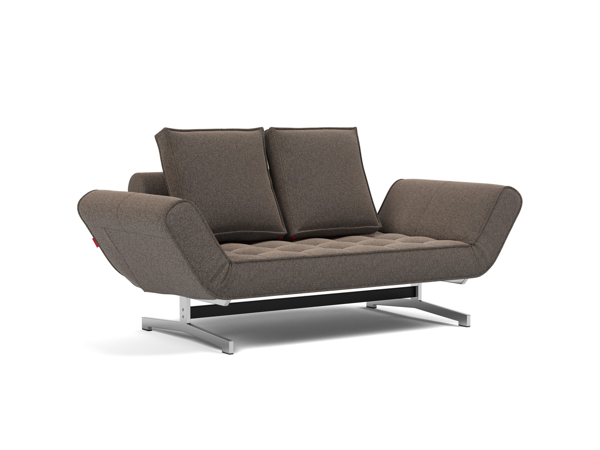 Tagesbett Ghia Boucle Skandi 530-Taupe Beine Chrom