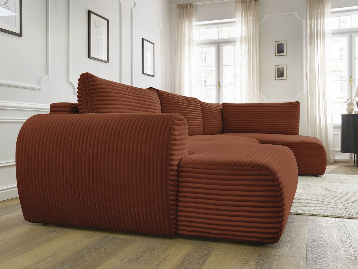 Bobochic Lucien Wohnlandschaft Breitcord weich Orange Ecke links