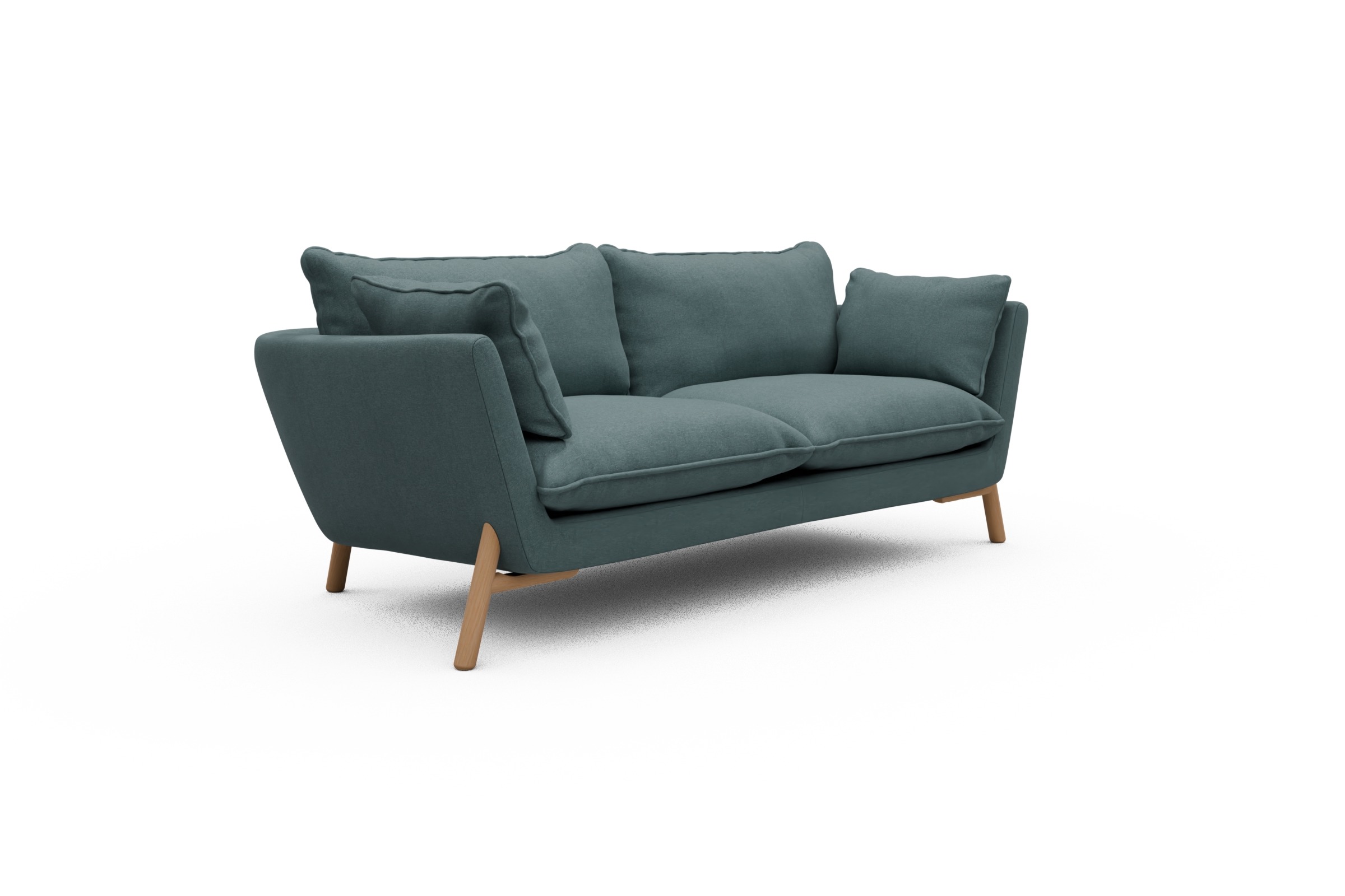 Sofa Emil PREMIUM 2-Sitzer Beinfarbe Eiche Natur Satya-Niagara
