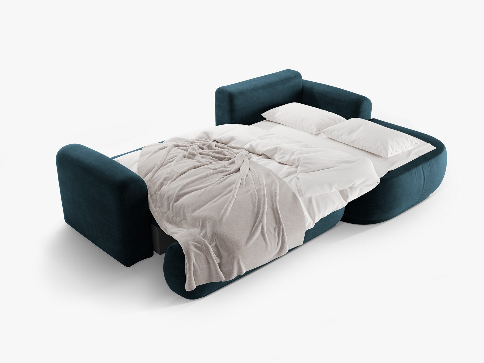 Micadoni Ella Ecksofa 5-Sitzer mit Schlaffunktion Rechts Samt Vogue Dunkelpetrol
