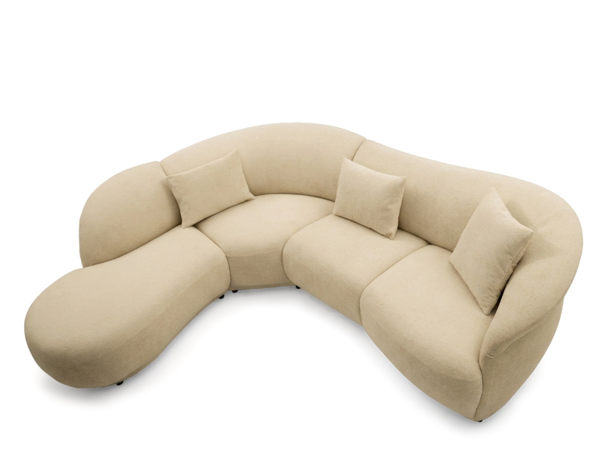 Bobochic Nora Ecksofa Chenille Beige Ecke links