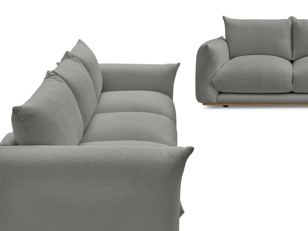Bobochic Ernest Sofa 5-Sitzer Bouclé-Stoff Dunkelgrau