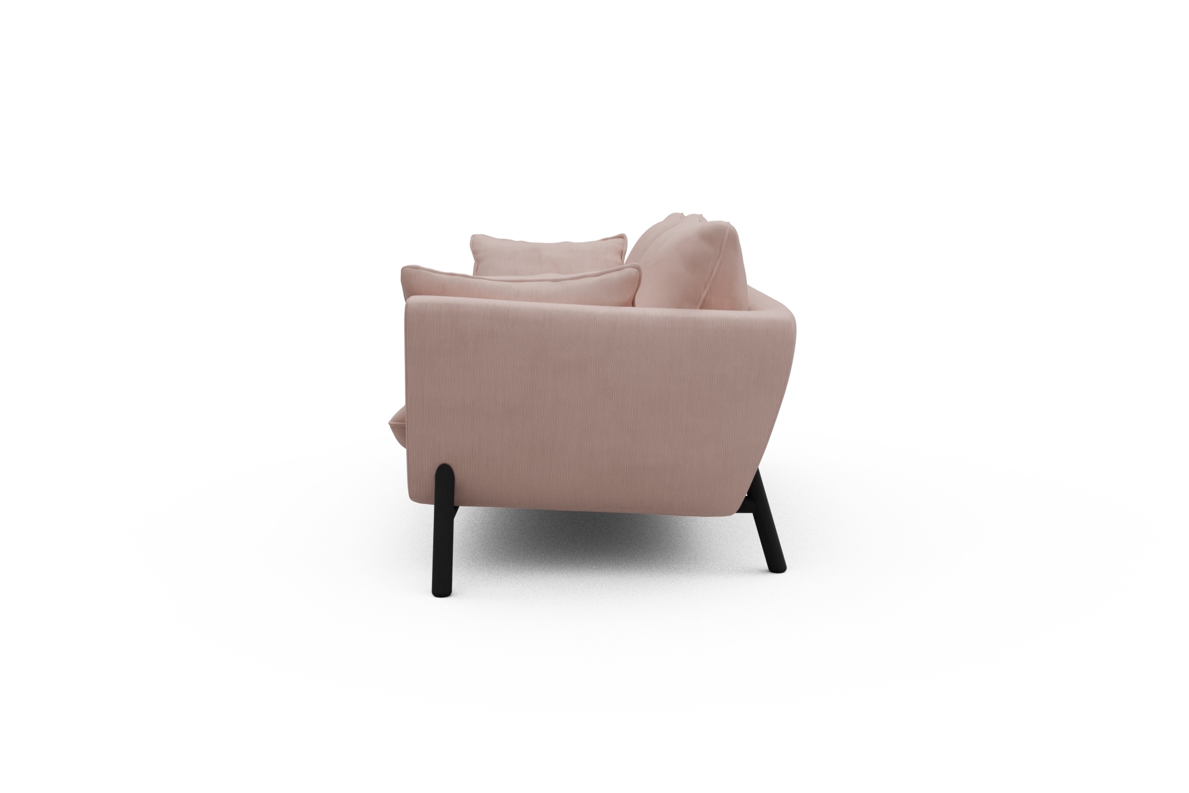 Sofa Emil 2-Sitzer Beinfarbe Eiche Schwarz Cordufine-Blush