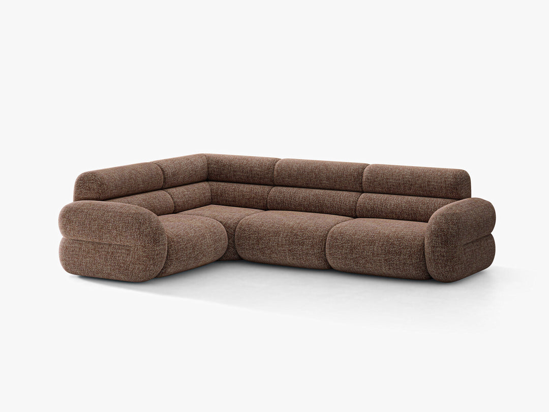 Micadoni Neo Ecksofa 5-Sitzer Rechts Chenille Silencio Braun