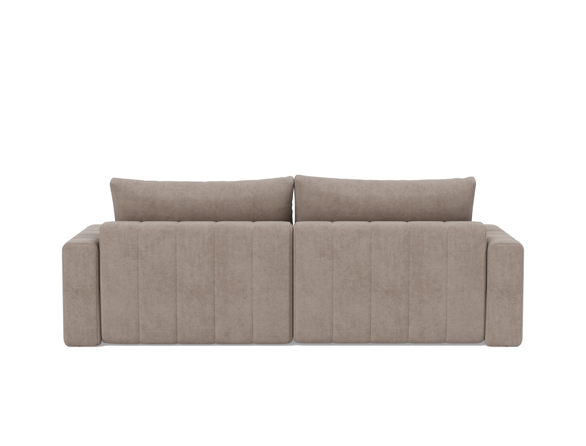 Schlafsofa Akello mit Chaiselongue und Armlehnen Kord Cordufine 318-Beige