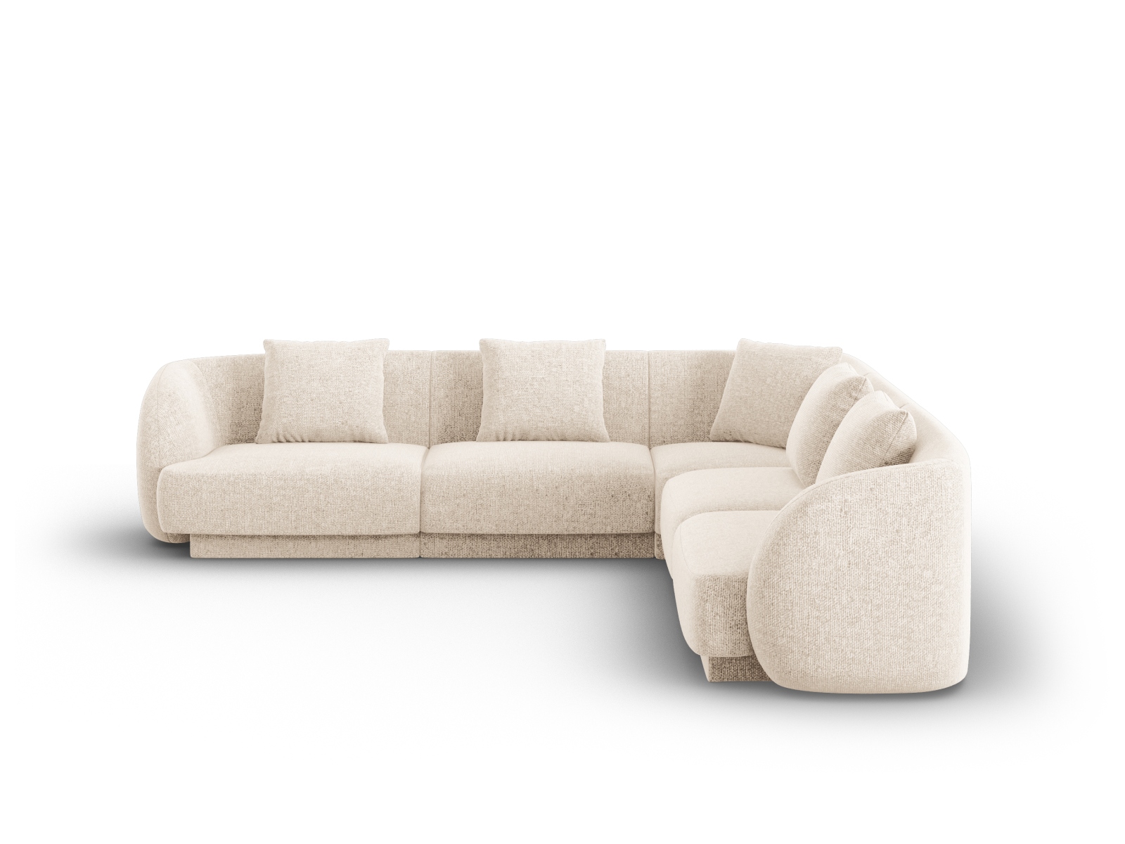 Cosmopolitan Design Wendbares Ecksofa Tulum 5-Sitzer Chenille Eden Helles Beige