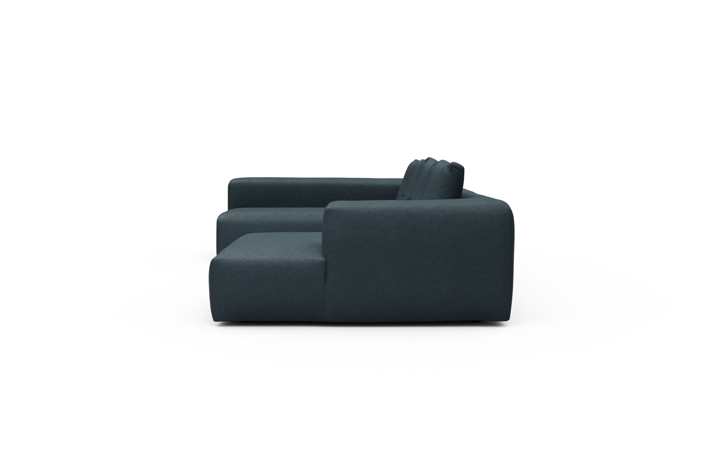 Wohnlandschaft Fred Chaiselongue rechts mit 2-Sitzer und lange Armlehne links Denari-Royal-Blue