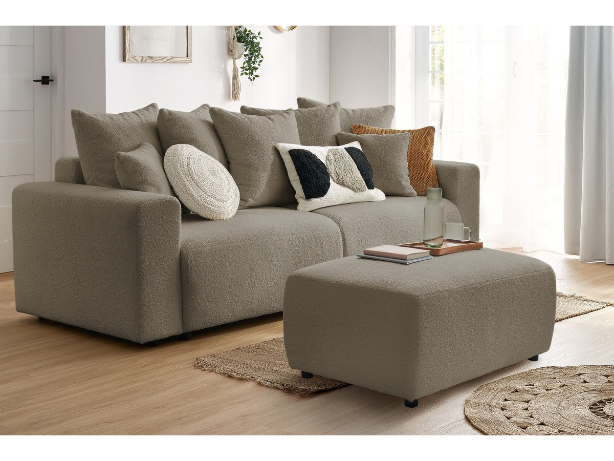 Bobochic Envy Pouf Bouclé-Stoff Braun