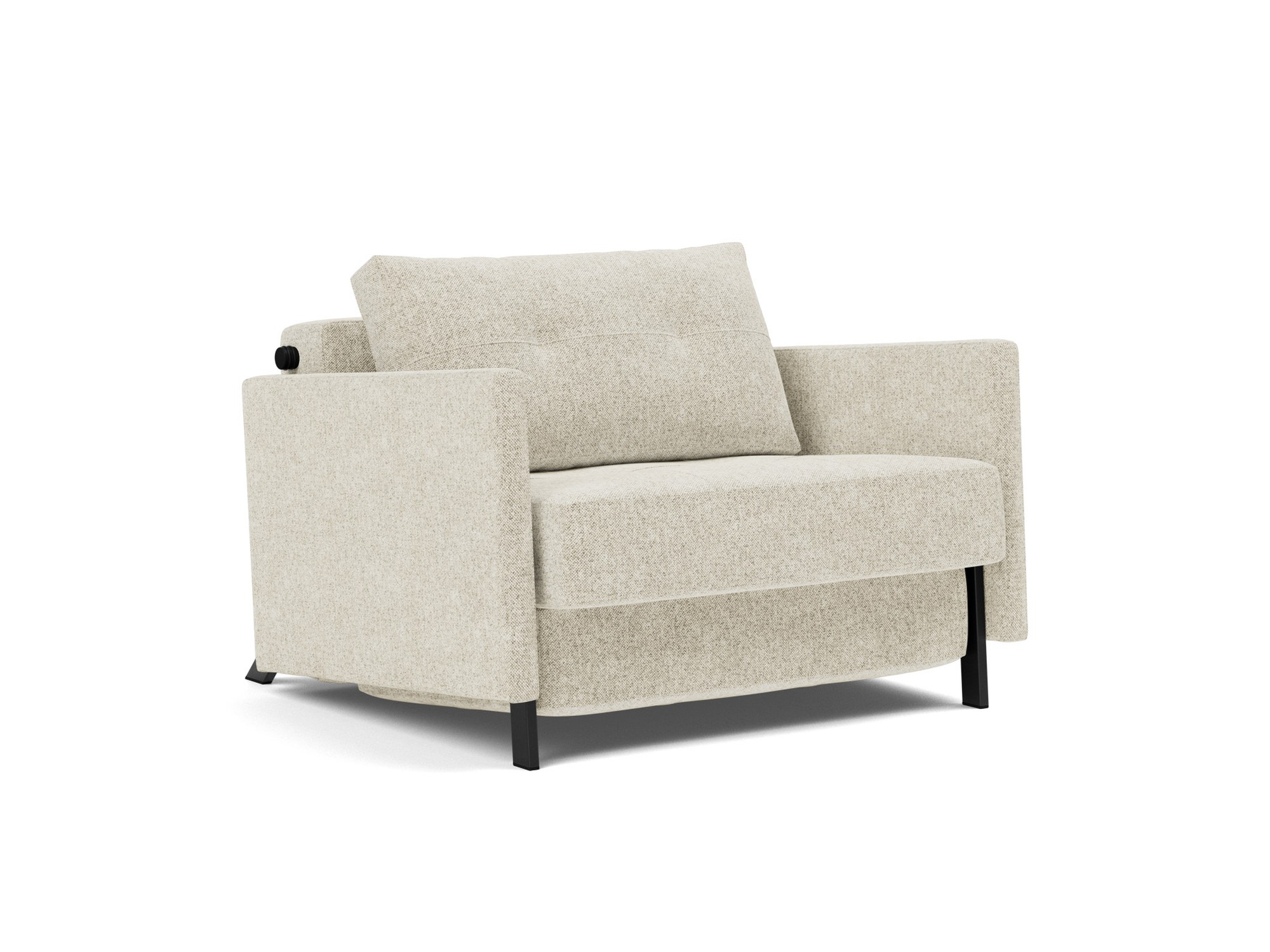 Schlafsessel Cubed 90 mit Armlehnen Strukturierter Stoff Taura 357-Off-White