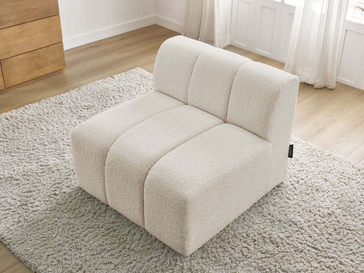 Bobochic Annecy Sofamodul 1-Sitzer Bouclé-Stoff Beige