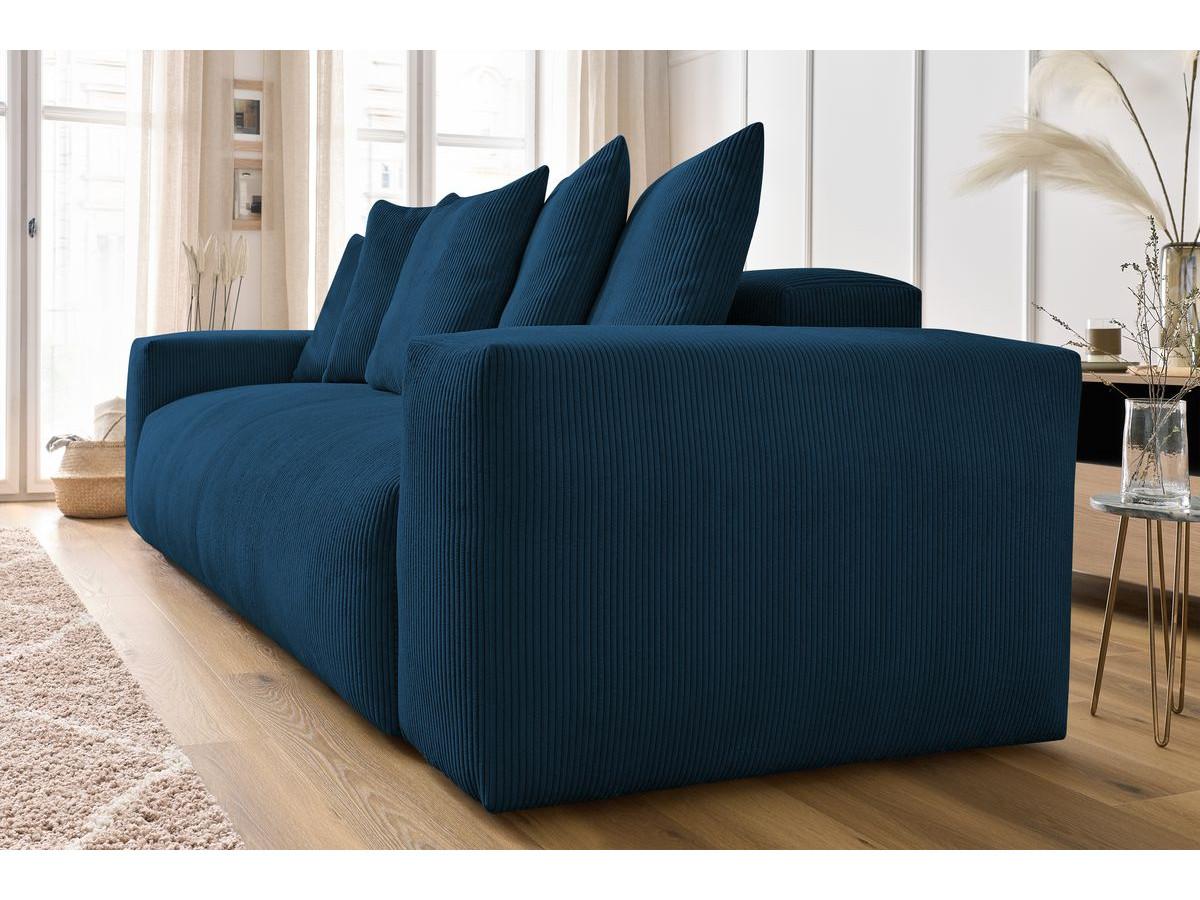 Bobochic Voltaire Sofa 3-Sitzer 280 × 124 cm Cordsamt Dunkelblau