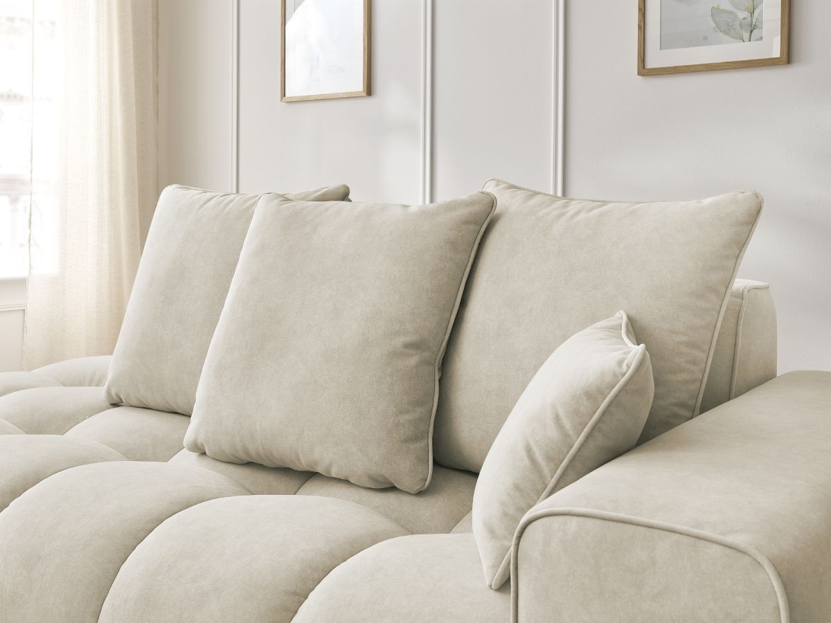 Bobochic Mont-blanc Sofa 4-Sitzer Samt Beige Armlehne rechts