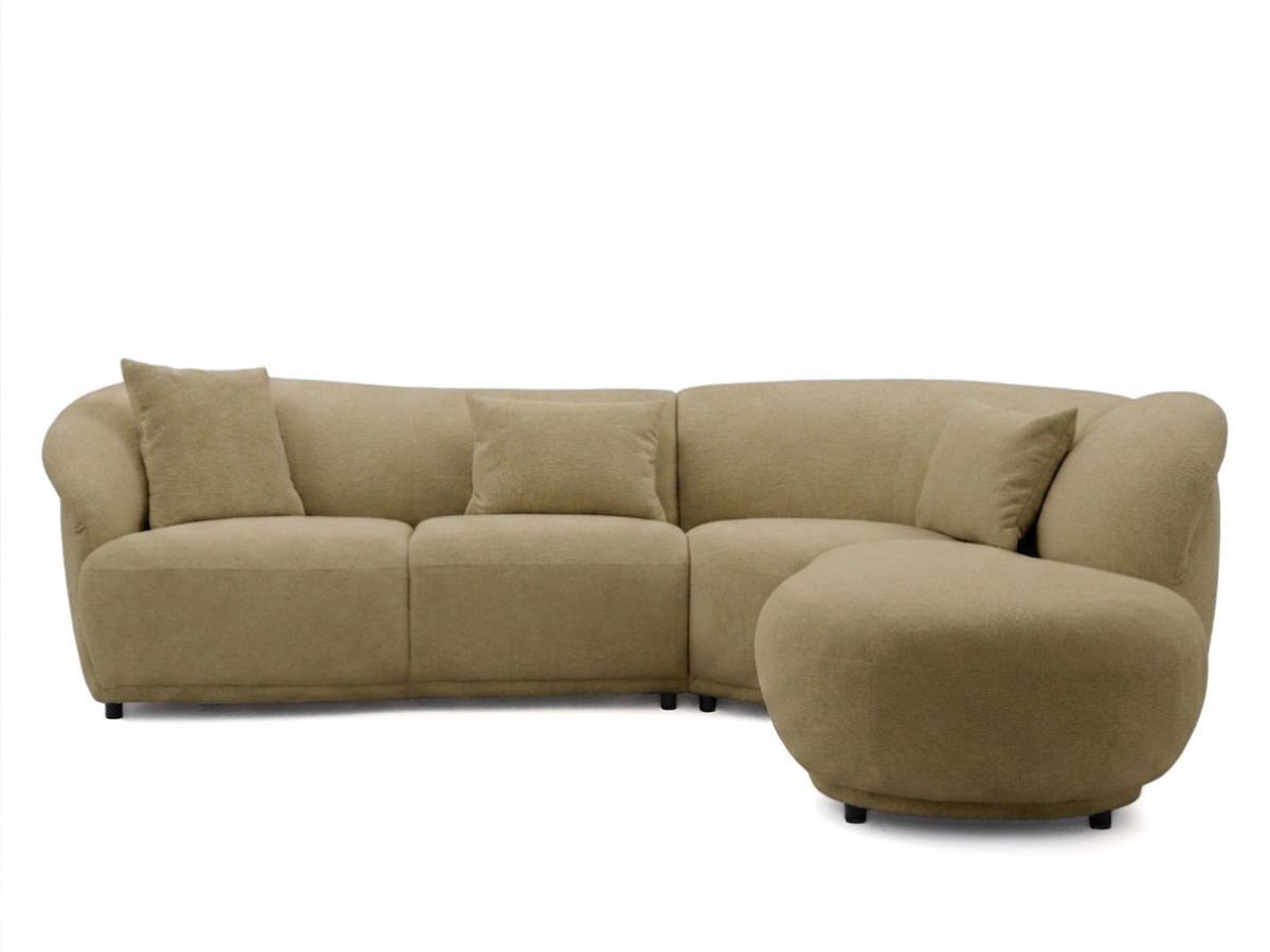 Bobochic Nora Ecksofa Chenille Hellbraun Ecke rechts