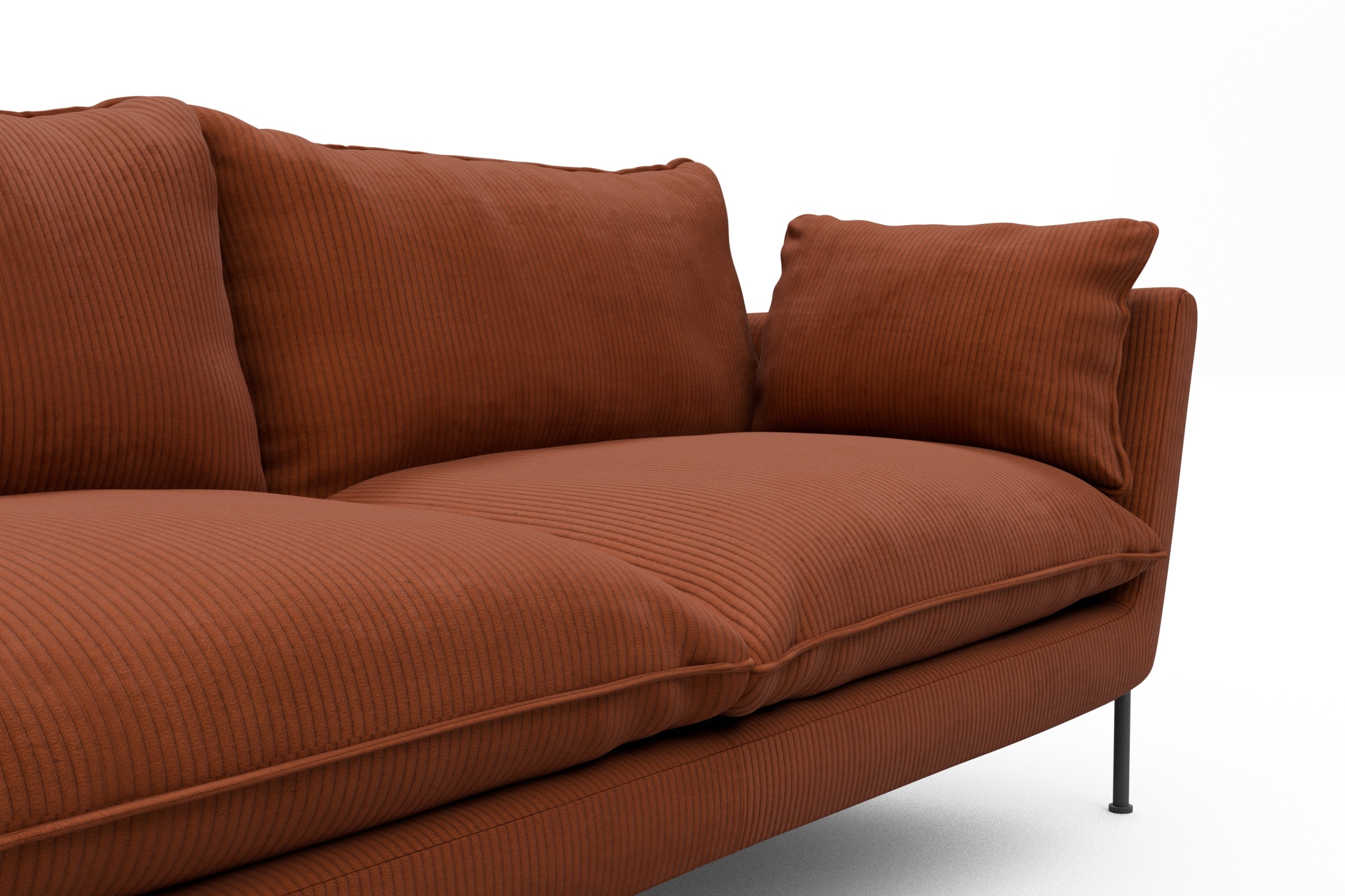 Sofa Anton PREMIUM 3-Sitzer Corduroy-Burnt-Orange
