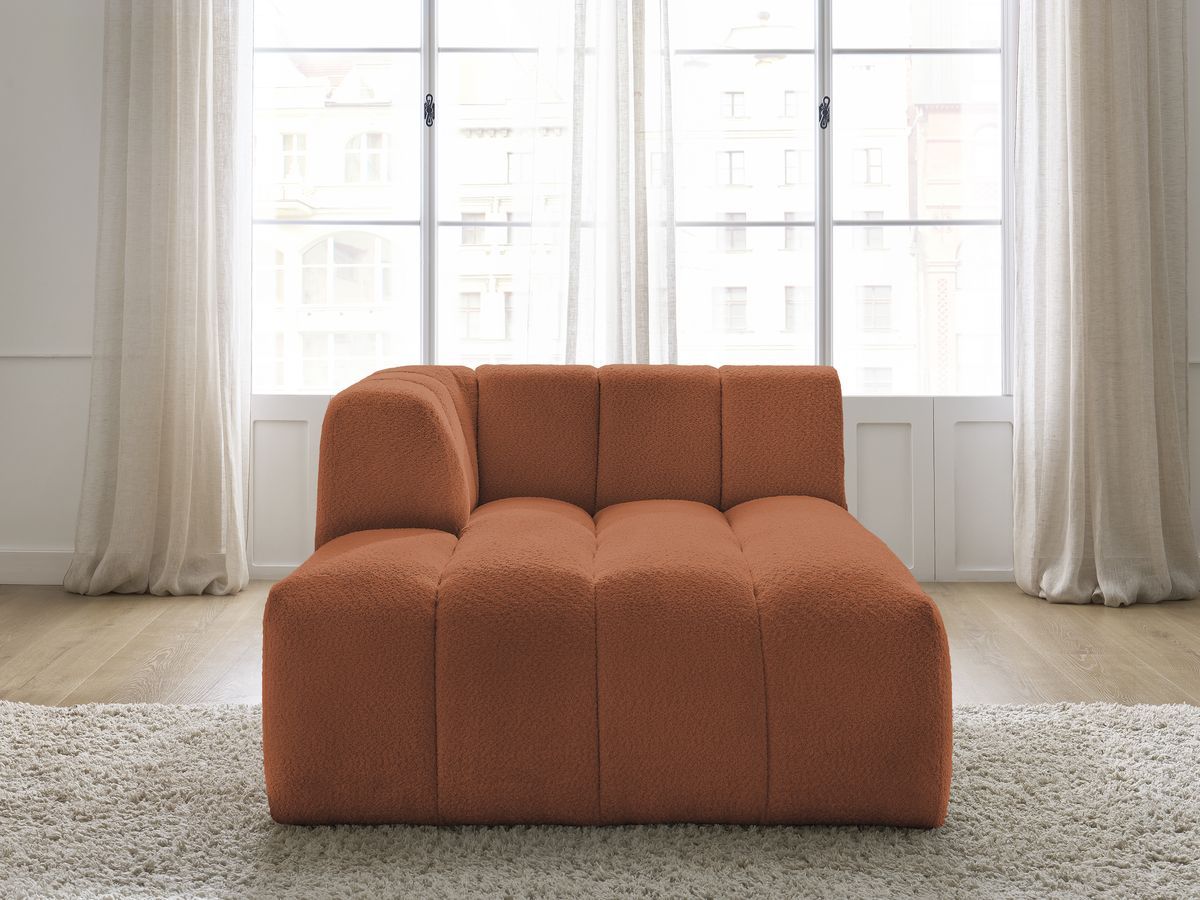 Bobochic Annecy Méridienne-Modul Bouclé-Stoff Orange Ecke links