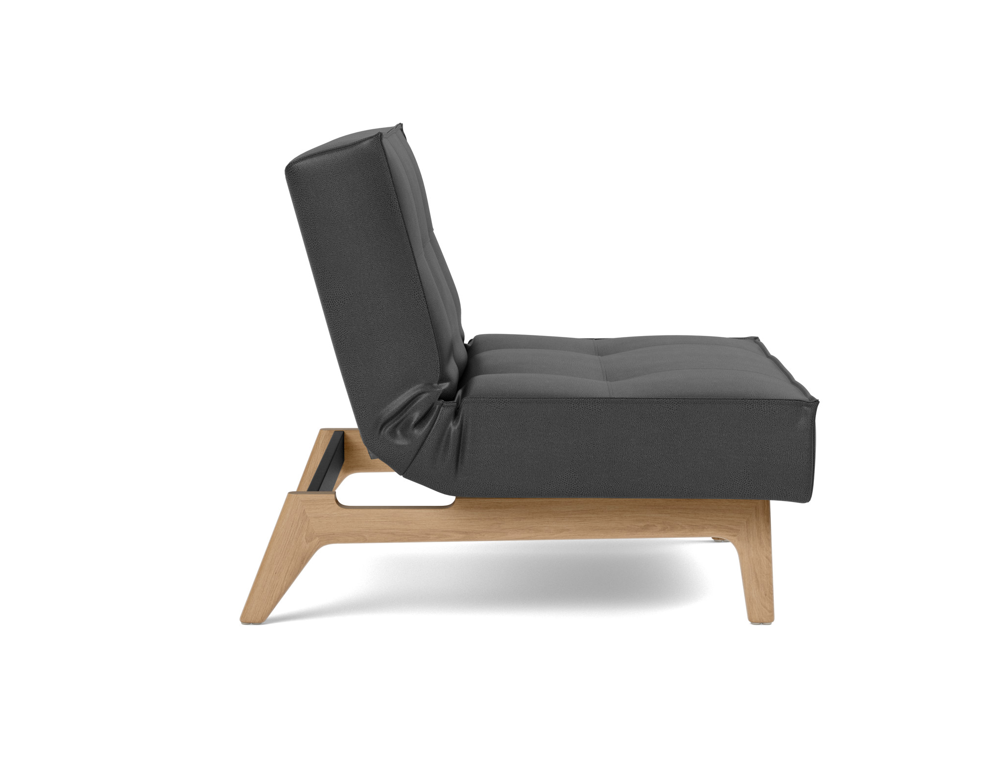 Sessel Splitback Lederoptik Faunal 550-Black Beine Eiche