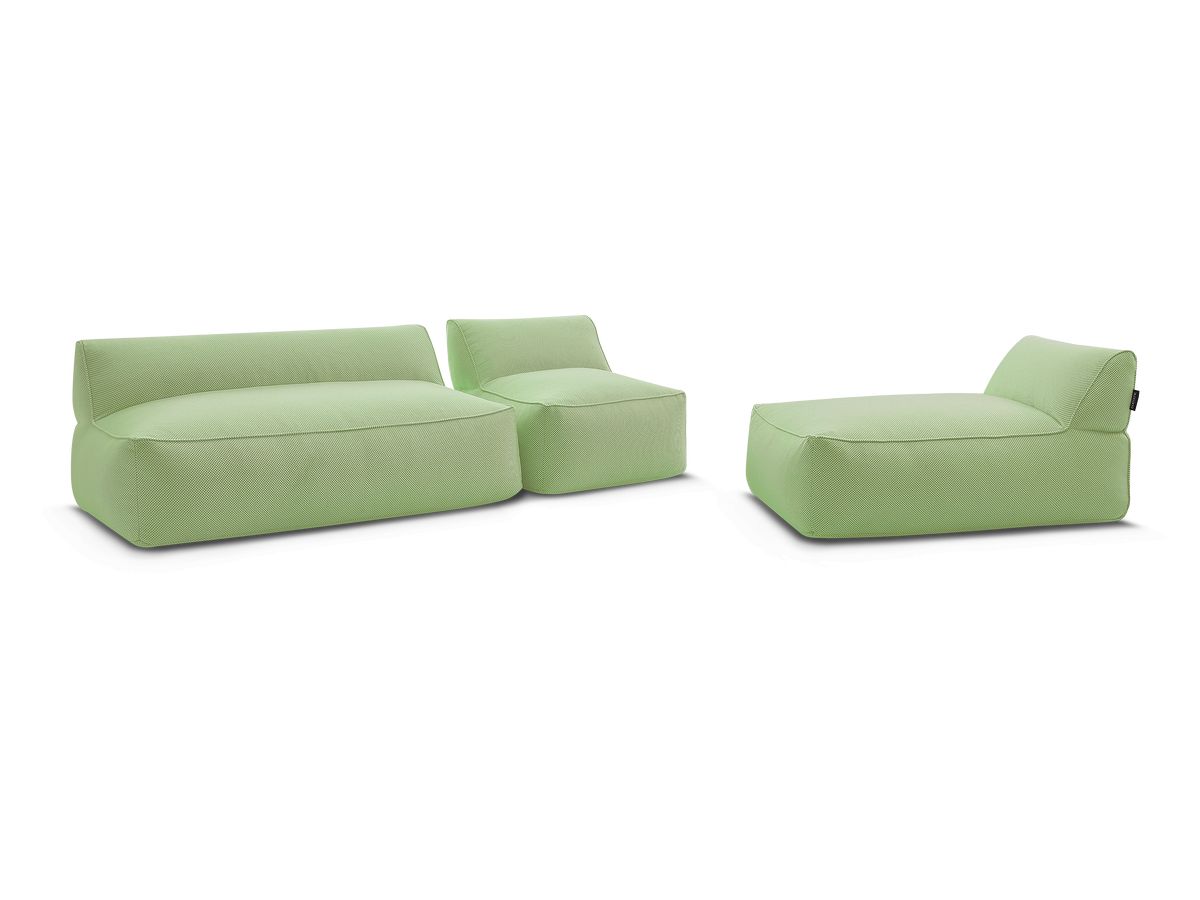 Bobochic Riviera Gartensofa 4-Sitzer Melange-Stoff Grün