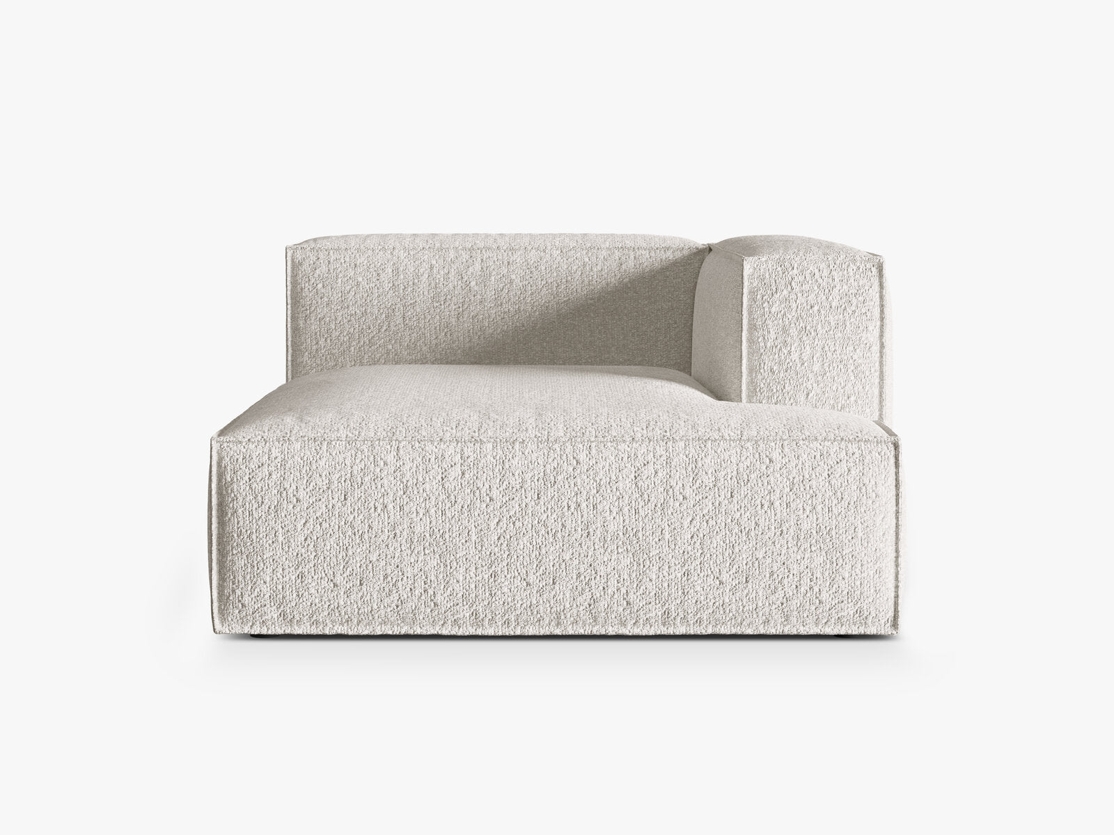 Micadoni Recamiere Nuria 1-Sitzer Rechts Boucle Grau Beige Melange