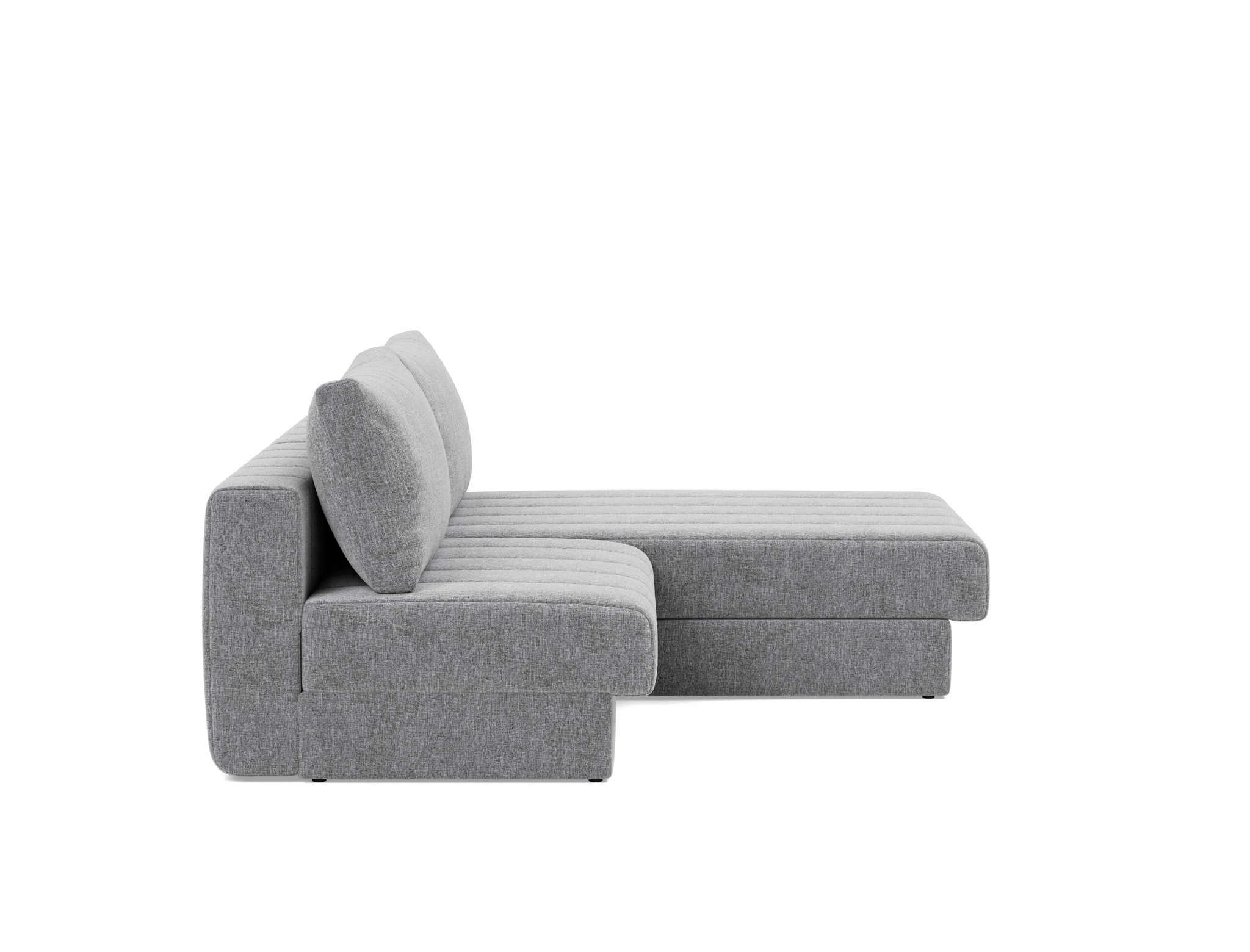 Schlafsofa Akello mit Chaiselongue Strukturierter Stoff Twist 565-Granite