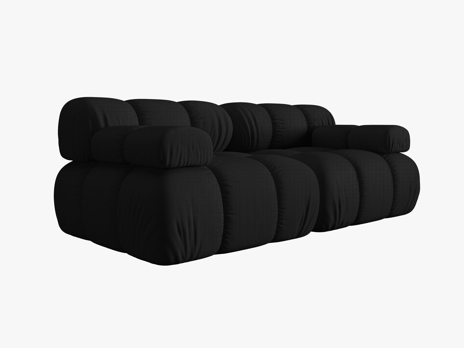 Micadoni Modulares Sofa Bellis 2-Sitzer 3D-Stoff Sonic Schwarz