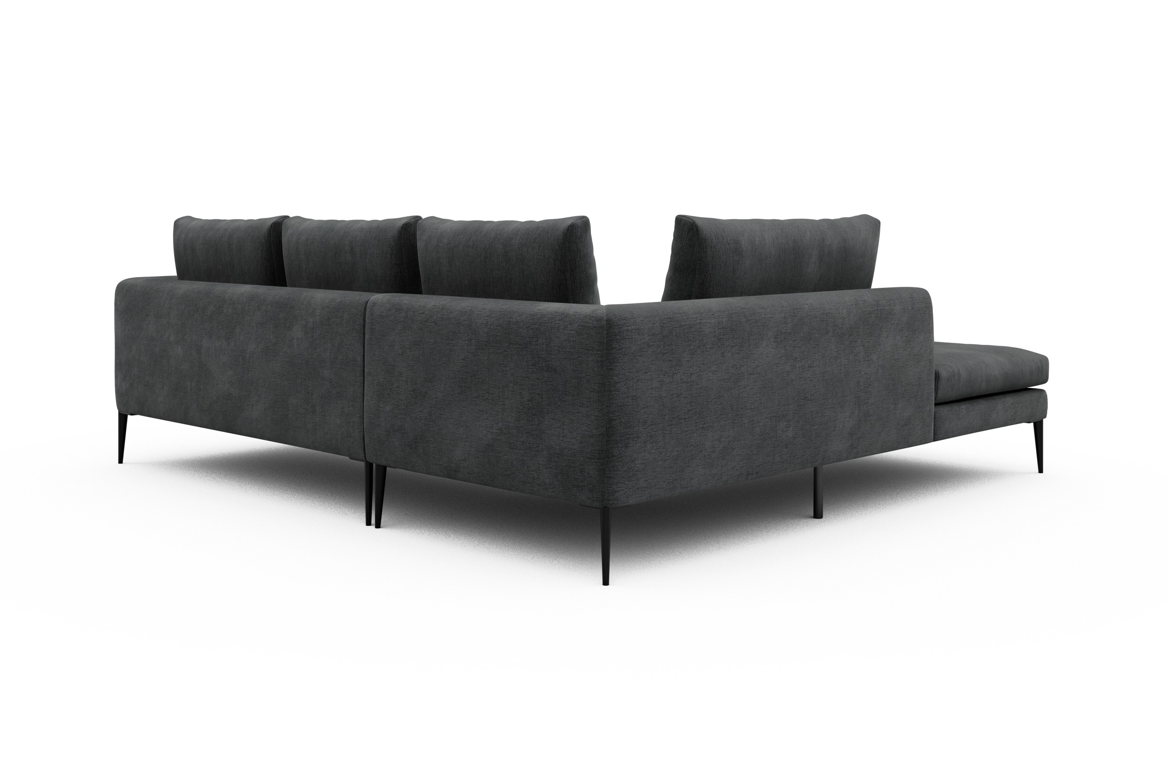 Ecksofa Paul Relax-Ecke links mit 2-Sitzer Smooth-Deep-Warm-Grey
