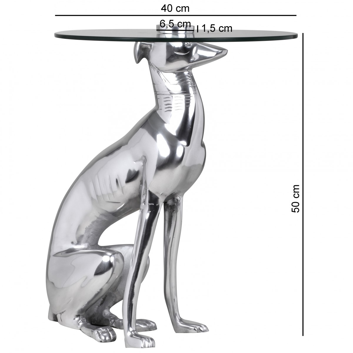 Beistelltisch Karasjok Glas Silber Ø 40 cm