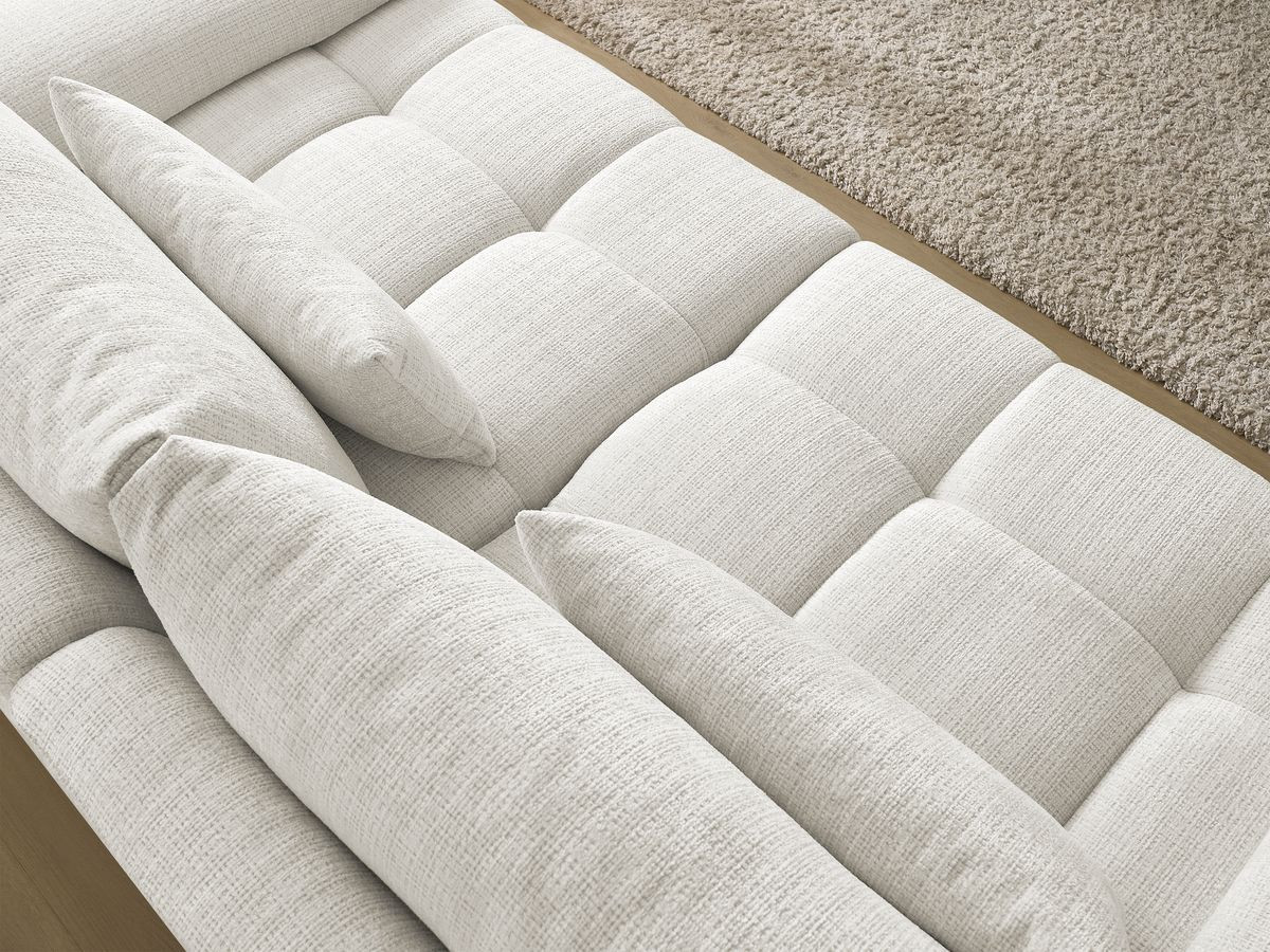 Bobochic Ivane Sofa 3-Sitzer Strukturstoff Weiß