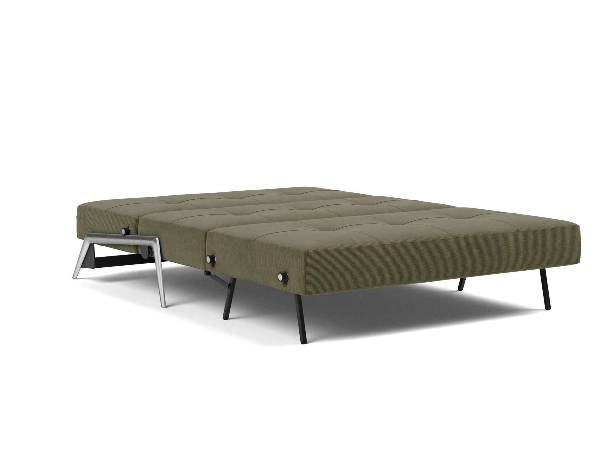 Schlafsofa Cubed 140 Kord Cordufine 316-Pine-Green Beine Aluminium