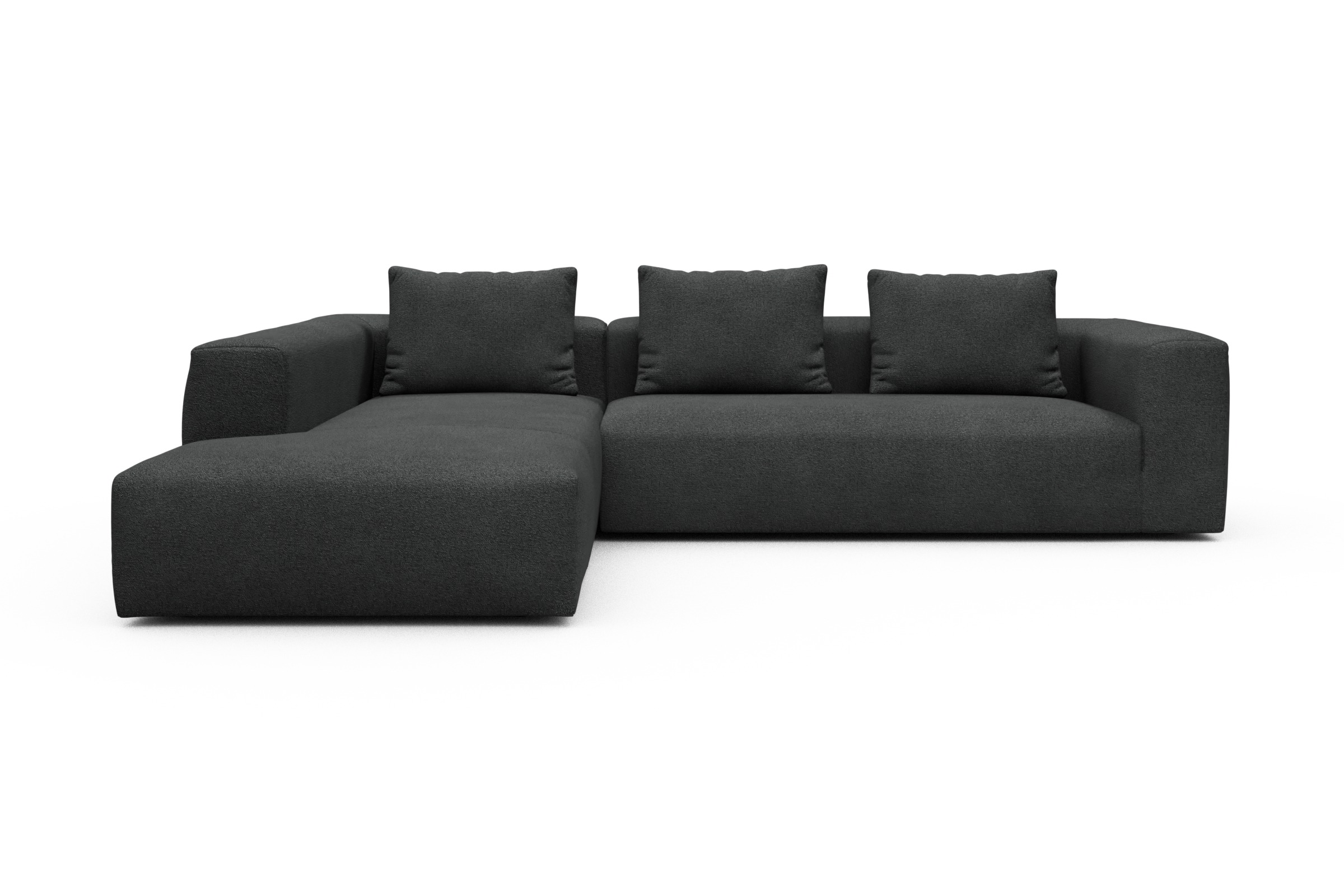 Skandi Home Ecksofa Fred Relax-Ecke links mit 2,5-Sitzer Boucle-Charcoal moebelfaktor
