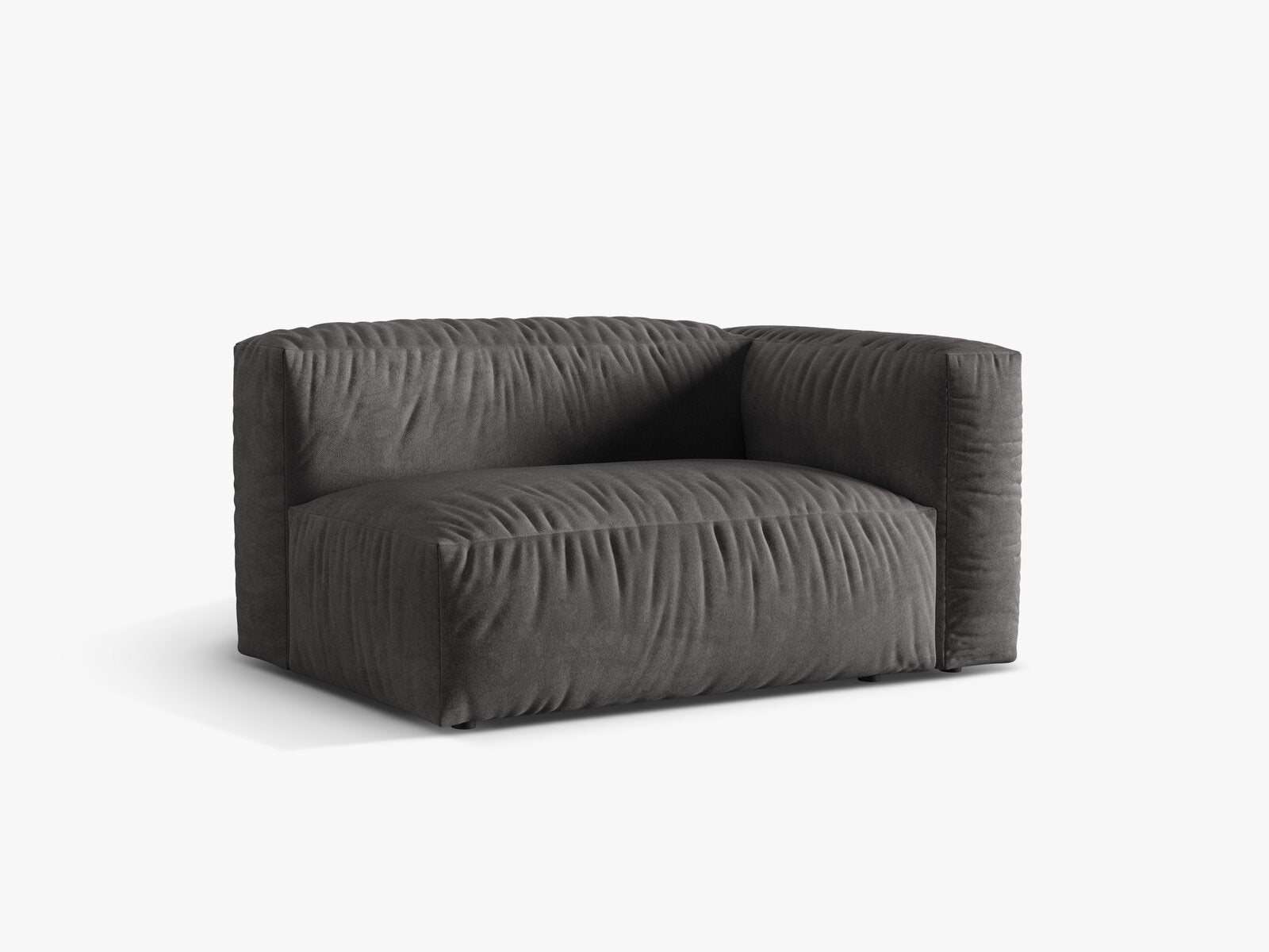 Micadoni Eckmodul Martina 1-Sitzer Groß Rechts Samt Vogue Grau