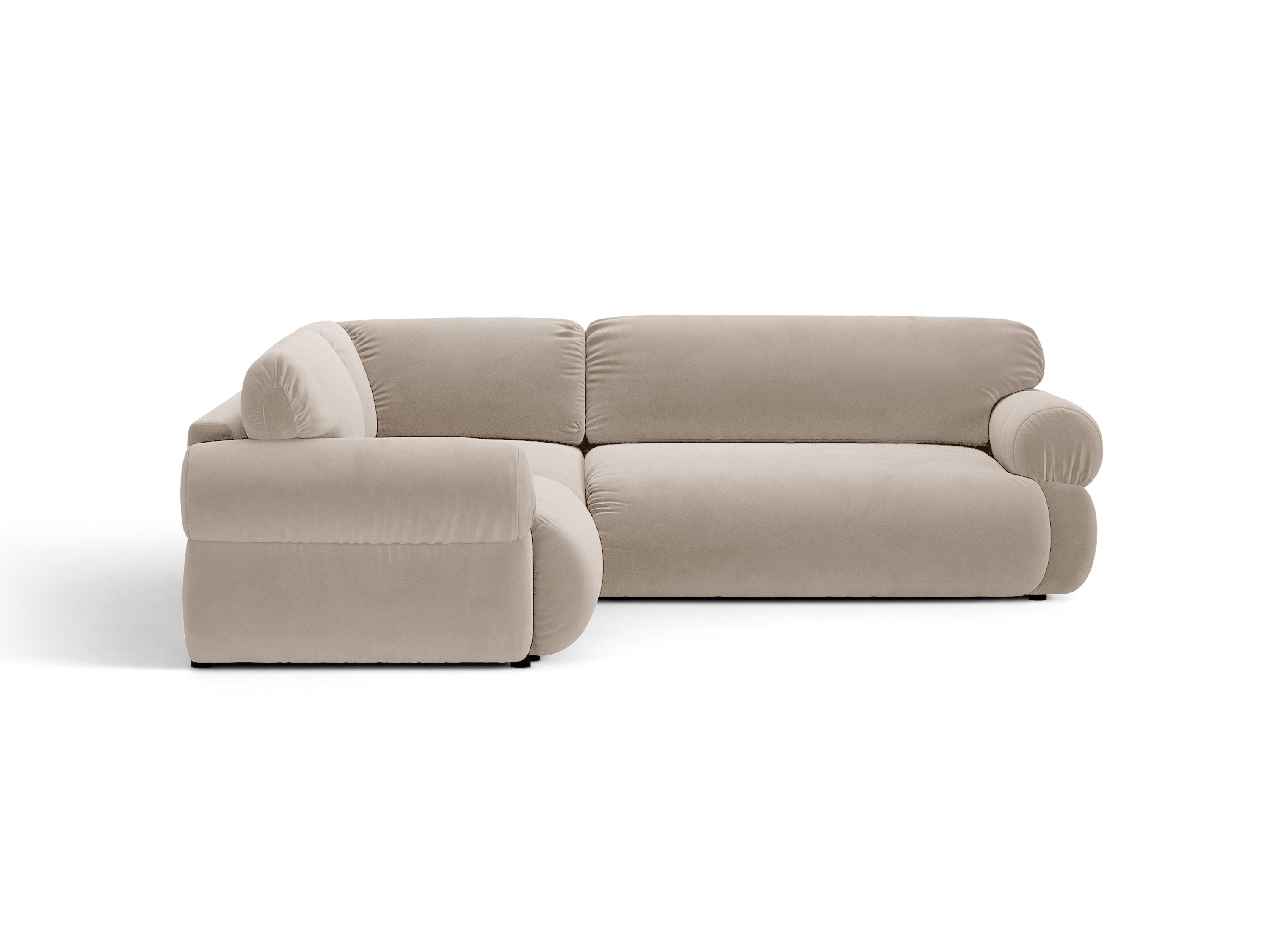 Micadoni Ophelia Symmetrisches Ecksofa Samt Salvador Beige