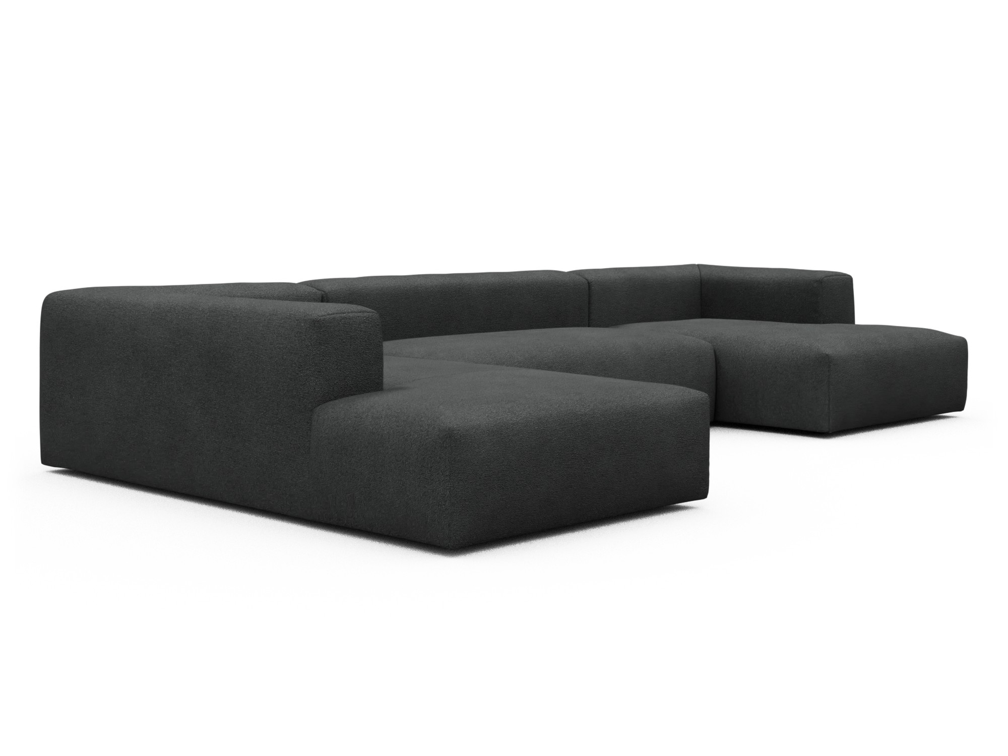 Skandi Home Wohnlandschaft Fred Relax-Ecke links mit 2-Sitzer und Chaiselongue rechts Boucle-Charcoal moebelfaktor