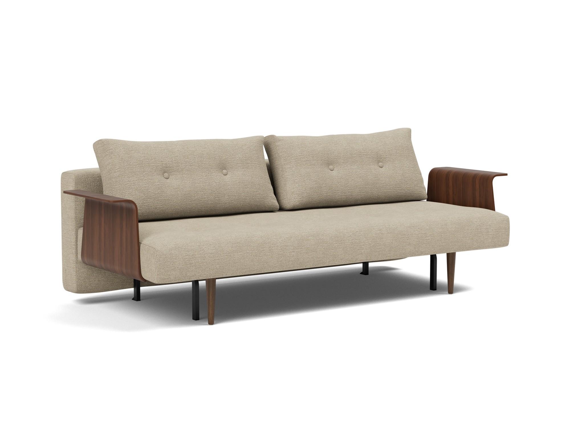 Schlafsofa Recast mit Armlehnen Strukturierter Stoff Taura 356-Sand