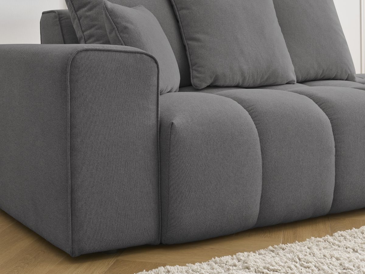 Bobochic Mont-blanc Sofa 4-Sitzer Melange-Stoff Dunkelgrau Armlehne links