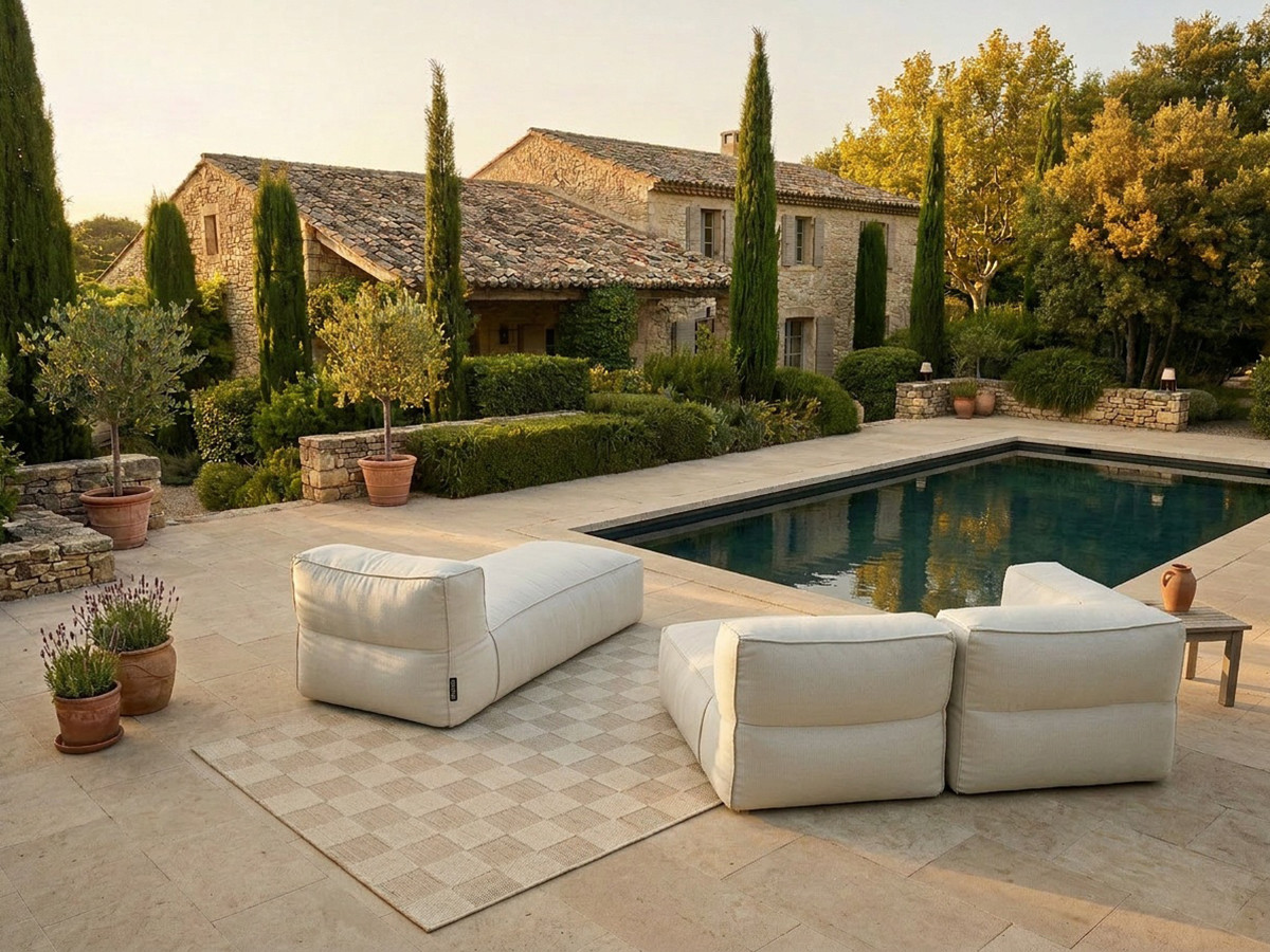 Bobochic Giulia Gartensofa 3-Sitzer 240 × 170 cm Stoff Beige
