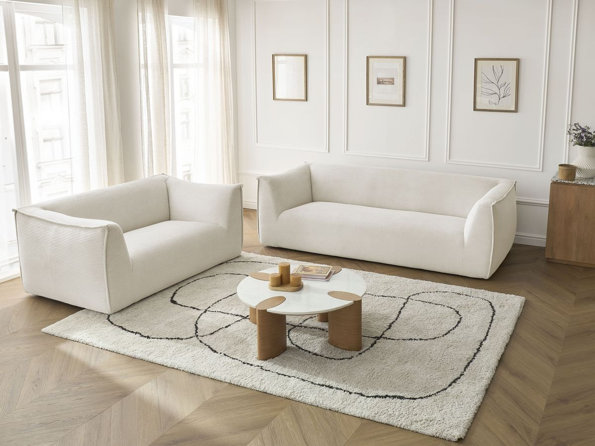 Bobochic Giorgia Sofa 5-Sitzer 412 × 100 cm Cordsamt Beige
