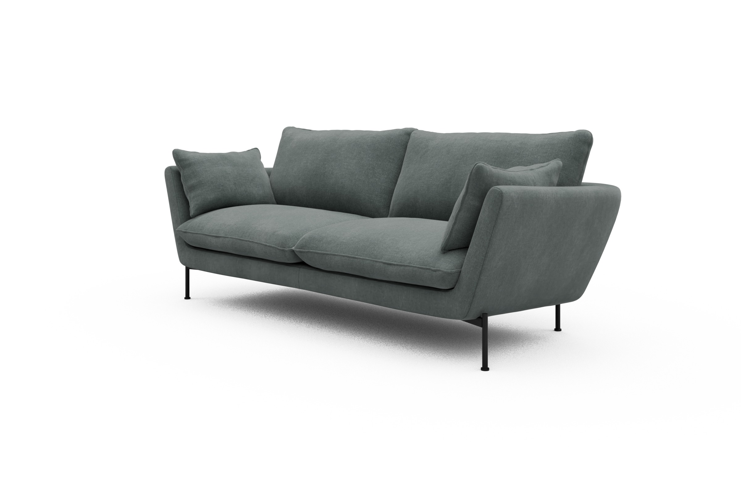 Sofa Anton 3-Sitzer Smooth-Silver-Grey